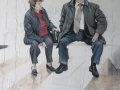 Couple on a fake pink marble - tecnica mista su tela - 50 x 60 cm - 05.2016.JPG